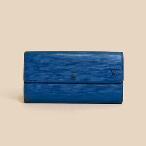 Louis Vuitton Epi Sarah Long Wallet Toledo Blue Pre-owned